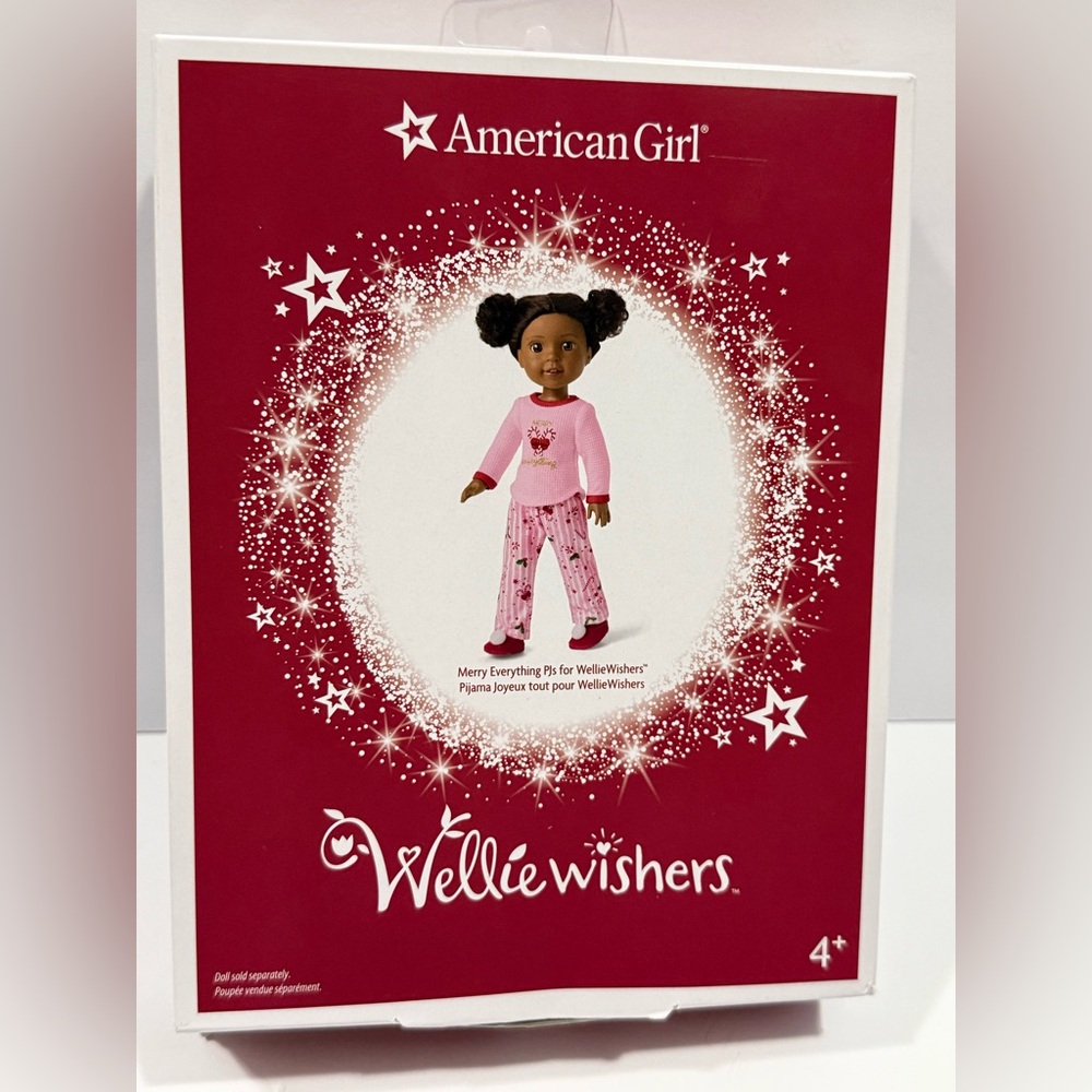 American Girl Wellie Wishers Doll Christmas Pajama Set New In Box